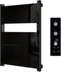 Heated Towel Rack for Bathroom, Towel Warmer with Timer Wall Mounted, Electric Towel Warmer, Bath Towel Heater with Black Tempered Safty Glass, Graphene, Towel Drying Rack- 26.8 x18 inch(Black)