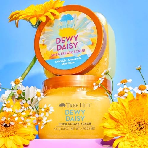 Tree Hut Dewy Daisy Body Scrub, Exfoliating Sugar Scrub, Vegan, 18 Ounce (Pack of 12) - Image 4