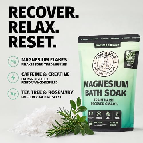 Coach Soak Magnesium Bath Soak - 3 lb, Tea Tree & Rosemary Bath Salts - Image 7