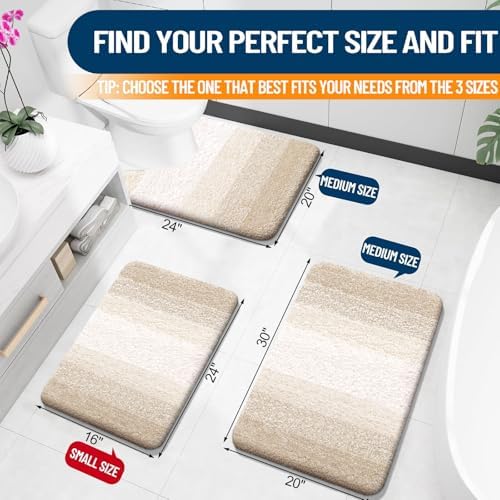 OLANLY Small Bathroom Rugs 24x16, Extra Soft Absorbent Microfiber Bath Rugs - Image 2