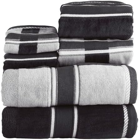 Lavish Home Bathroom Towels Set, Bathroom Accessories, Charcoal, Set of 6 by LavishHomeCollection