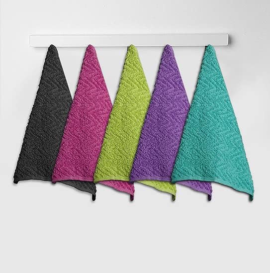 ZUPERIA Zigzag Multicolor Wash Cloths -8 Pack -12" x 12"- Highly Absorbent Soft Washcloths for Face, Gym Towels, Hotel Spa Quality, Reusable & Multipurpose Wash Cloth Towels