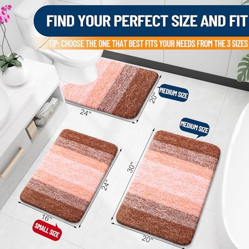 OLANLY Small Bathroom Rugs 28x18, Extra Soft Absorbent Microfiber Bath Rugs - Image 2