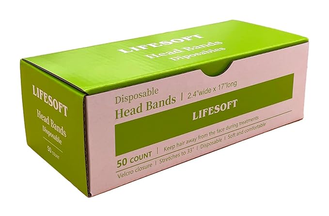 Disposable Facial Spa Headbands Elastic Hair Wrap with Closure Box of 50
