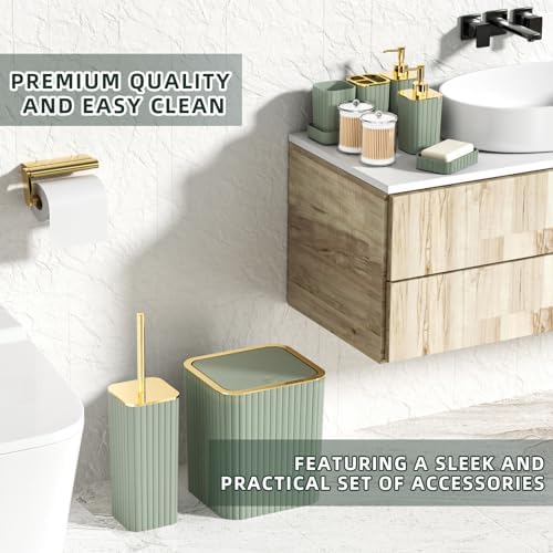 XLHOMO Bathroom Accessories Set - Gorgeous Sage Green Bathroom Set - Image 5