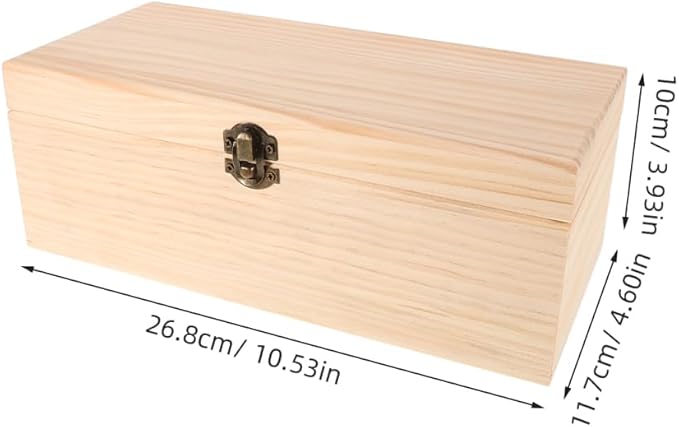 Healeved Essential Oil Storage Box Wooden Organizer with Multiple Compartments for Aromatherapy Bottles Nail Polish Display Pine Wood Case 10.55 X 4.60 X 3.93 Inch for Home Spa Use