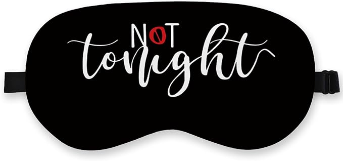 Not Tonight Couple Silk Eye Mask for Sleeping, Bride Eye Mask, Funny Valentine's Day Blindfold Adjustable Strap Night Sleep Mask for Bride, Bridal Shower Gifts Wedding Sleeping Mask Eye Cover