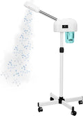 Professional Facial Steamer for Clean Skin, LCD Display, Facial Steamer for Esthetician, Use at Home & Salon, Spa with Hot Mist, Timer Function, Adjustable Height & Rolling Wheels