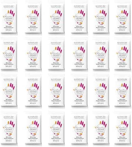 Bodipure Keratin Hand Mask 24pk, Deep Moisturizing for Dry Hands, Nail Care by BodipureInc