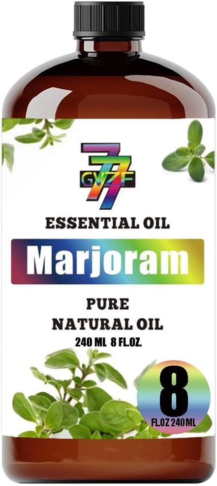 Marjoram Essential Oil - GV77ZF Marjoram Oils for Diffusers, Humidifiers, DIY Candles, Soap, Cleaning, Home, Office, Yoga, Massage, Gifts - 8 fl oz (240 ml)