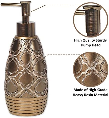 Zahari Home 4pc Spindle Stylish Bathroom Accessories Set Bathroom Soap Dispenser, Tumbler, Tooth Brush Holder and Soap Dish Modern Classic Luxury Contemporary Decor Unique Design Modern Bath Set - Image 2