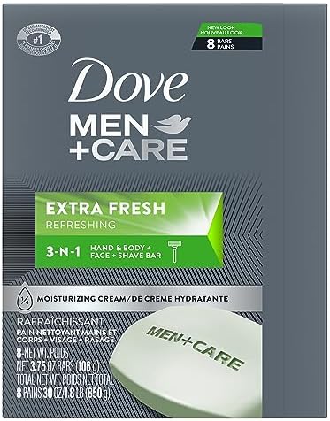 DOVE MEN + CARE 3 in 1 Bar Cleanser for Body, Face, and Shaving Extra Fresh Body and Facial Cleanser More Moisturizing Than Bar Soap to Clean & Hydrate Skin 3.75 Ounce (Pack of 72) - Image 4