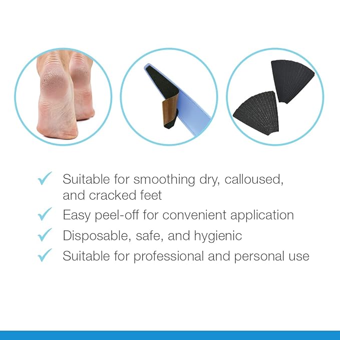 Flowery Foot File Easy Peel Pro Pad, Disposable Replacement Adhesive Pad for D-Files - Combo Pack 24 pcs