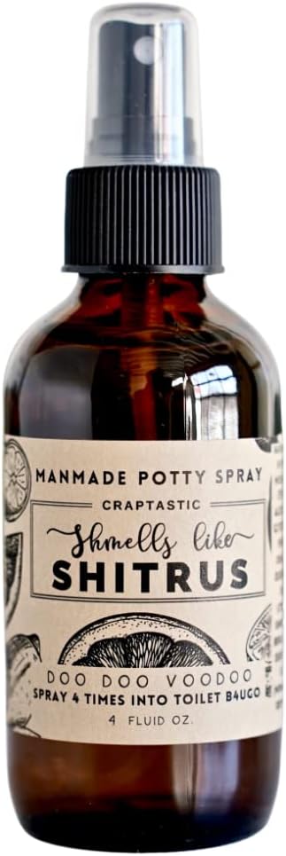 Stocking Stuffer Funny Toilet Spray - 4 Fl Oz Citrus Scent – Funny Gag Gift Ideas For Adult Men And Women - Naturally Traps Odors with Essential Oils