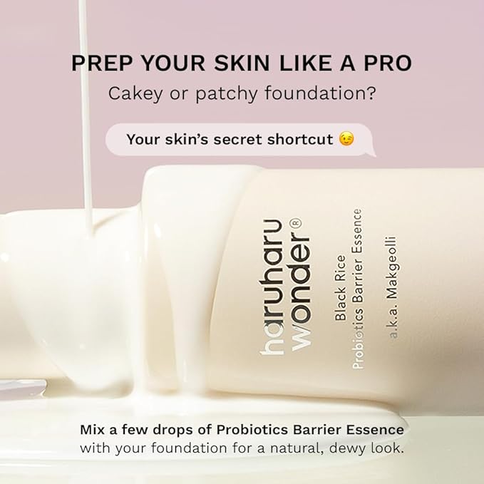 haruharu Wonder Black Rice Probiotics Barrier Essence, 4.05 fl.oz, Skin Flooding & Layering, Strengthens Skin Barrier, Moisturizes, Glowy Radiant Skin, Non-Comedogenic, Vegan Korean Skincare