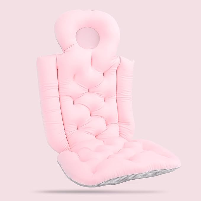 Full Body Bath Pillow for Bathtub Adult Tub Pillow Cushion for Bath for Headrest Neck Support (Pink)