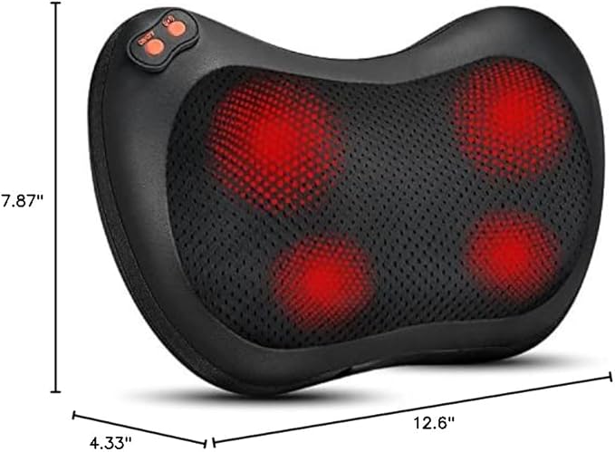 iKristin Back Massager, Shiatsu Neck Massager with Heat, Electric Back Massager for Shoulder, Back, Leg, Deep Tissue Kneading Massage to Relief Muscles, Massage Pillow for Mom/Dad/Women/Men M