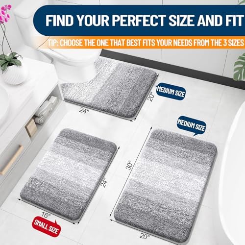 OLANLY Large Bathroom Rugs 44x32, Extra Soft Absorbent Microfiber Bath Rugs - Image 2