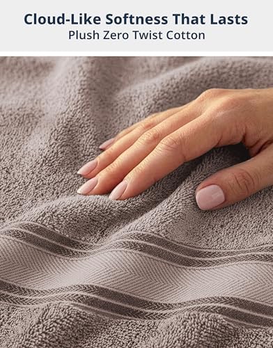 LANE LINEN Towel Set for Bathroom Soft Absorbent Quick Dry - Platinum - Image 5