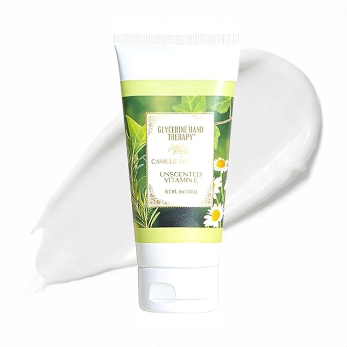 Camille Beckman Glycerine Hand Therapy Cream, Vitamin E Unscented, 6 Ounce