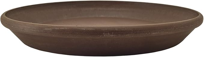 PSW Pot Collection AP25C 10-inch Plastic/Stone/Wood Composite Plant Saucer Drip Tray – No Drainage Hole (Drillable), Indoor/Outer Water Tray, Chocolate
