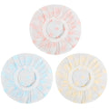 Waterproof Shower Caps, 3 Pcs Plastic Reusable Shower Caps Elastic Band Bath Caps for Women Ladies Spa Salon