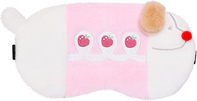 PERFECTSIGHT Sleep Eye Masks, Cute Sleep Eye Cover Lightweight Adjustable Eyeshade Mask Cover for Women Men Sleep Travel Nap, Strawberry Dachshund