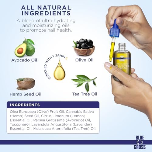 Blue Cross Nail & Cuticle Care Oil, Moisturizing, Made in USA, 1 floz/30mL - Image 2