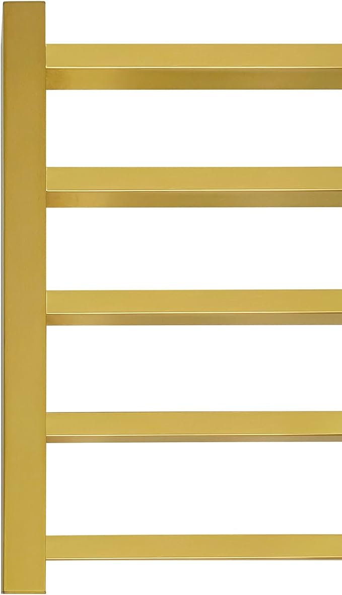 Luxury Heated Towel Rack Wall Mounted Towel Warmers, 5 Bars Towel Warmer Rack for Bathroom with Timer & Temperature Multi-Level Adjustable, Hardwired and Plug-in Compatible (Brushed Gold)
