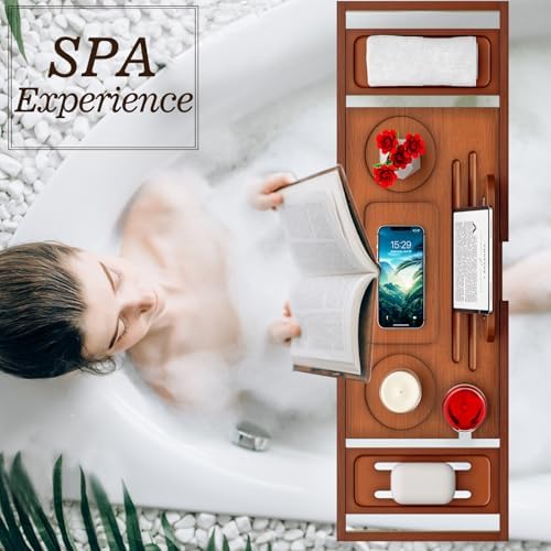 Banlilu Bathtub Tray - Bath Tray Expandable - Bath Tub Tray Table for Bathtub, Ajustable Size, Fits Most Tubs - Image 3
