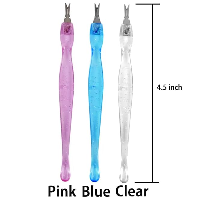 (3 Pack) Color Practical Nail Art Tools Pedicure Cuticle Trimmer Remover Pusher Dead Skin Callus Removal Fork