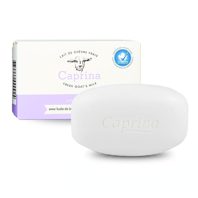 Caprina Fresh Goat’s Milk Bar Soap, LAVENDER, 5 oz (141 g), Pack of 1, Moisturizing Goat Milk Soap Bar with Vitamins A, B2, B3