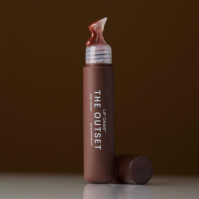 The Outset Lip Oasis Hydrating Lip Balm, Glossy Moisturizing Lip Treatment for Dry, Sensitive Lips, Clean, Vegan & Gluten-Free, Bonfire, 0.3 oz