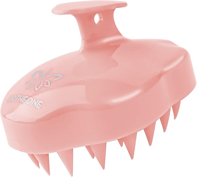 URTHEONE Hair Scalp Massager Shampoo Brush,Soft Silicone Hair Brush for Wet Dry Oily Curly Straight Thick Thin Rough Long Short Natural Men Women Kids Pets Hair Care Tools(Salmon Pink)