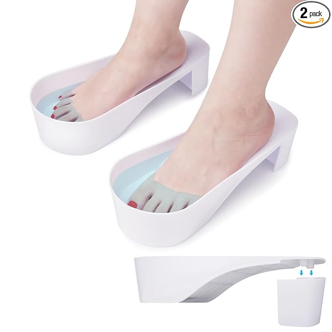 Yokilly Toe Nail Soaking Bowl, 2 PCS Toenails Soak Off Bowl, Shoe Design Foot Bath Soak Tub Bowl, Acetone Proof Pedicure Foot Spa Nail Soaker Bowl for Soak Off Dip Powder Gel Polish Remover (White)