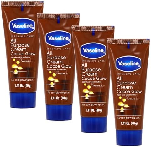 Vaseline All Purpose Cream Cocoa Glow, with Pure Cocoa Butter, 24-Pack, 1.41 FL Oz Each, 4 Tubes by Vaseline