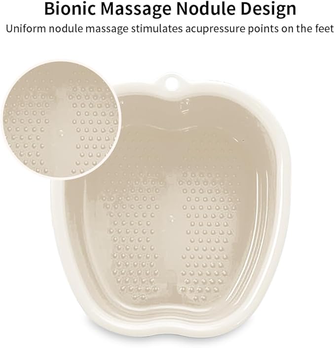 Foot Soaking Tub Sturdy Soaking Feet Bucket Large Size Foot Basin Thickened Massager Tub with Raised Massage Nodes Exfoliation Callus Pedicure Foots Spa Bath Bucket (2 PCS Pink + White)