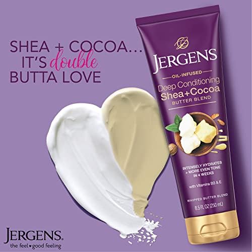 Jergens Shea and Cocoa Whipped Body Butter Lotion, Tone Enriching Hand And Body Lotion for Dry Skin, with Vitamins B3 & E, 8.5 Oz (Pack of 5) - Image 5