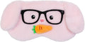 PERFECTSIGHT Sleep Eye Masks, Cute Plush Sleep Eye Cover Lightweight Adjustable Eyeshade Faux Fur Mask Cover for Women Men Kids Sleep Travel Nap, Glasses Bunny