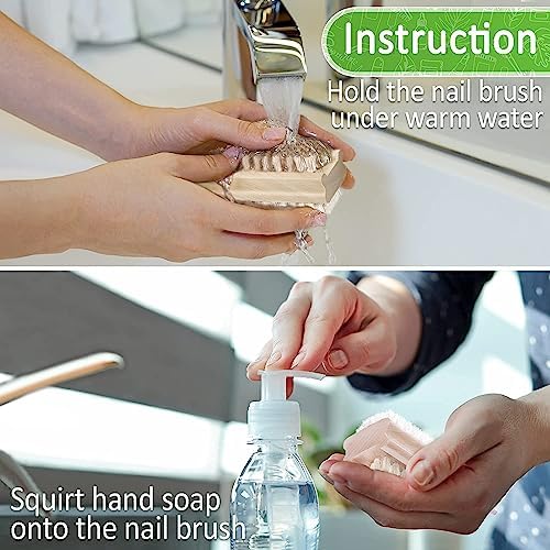 Konex Non-Slip Wooden Two-sided Hand and Nail Brush - Stiff Bristle Fingernail Brushes for Cleaning Under Nails - Heavy Duty Fingernail Brush for Manicure and Automotive Use - 2 Pack - Image 3
