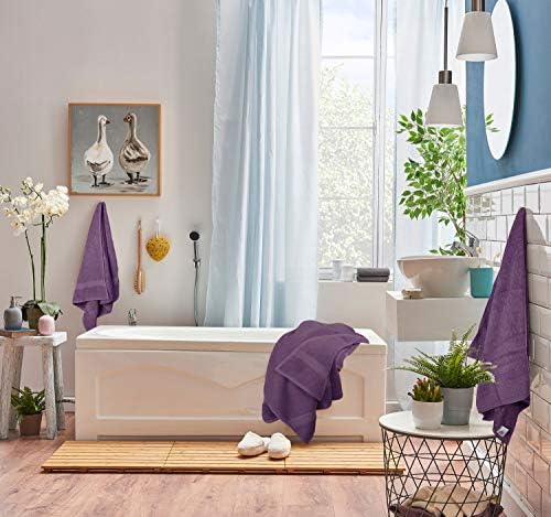 Utopia Towels 8 Piece Luxury Towel Set – Majestic Plush, Super Absorbent & Quicker-to-Dry, Thick 100% Ring Spun Cotton Towels for Bathroom, Spa & Hotel – 2 Bath, 2 Hand, 4 Washcloths, Plum (Pack of 2) - Image 5