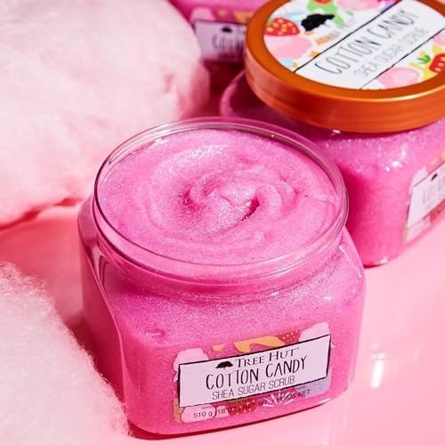 Tree Hut Cotton Candy Body Scrub, Exfoliating& Hydrating Sugar Scrub with Shea Butter&Essential Oils,Smooth Skin,Body Exfoliator For All Skin Types,Self Care Gifts for Women, Vegan, 18 Oz,(Pack of 2) - Image 4
