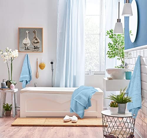 Utopia Towels 8 Piece Majestic Plush Luxury Towel Set, Cotton, Sky Blue - Image 5