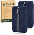 Exfoliating Body Scrubber & Shower Exfoliator – Mens Body Scrubber & Womens Sponge, Exfoliating Washcloth with Handle, Dead Skin Remover Loofah for Men (2 Pack) by YiclickCreateBeautyforLife