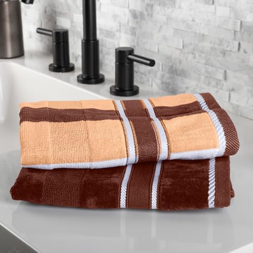 Lavish Home Bathroom Towels Set, Bathroom Accessories, Beige, Set of 6 - Image 4