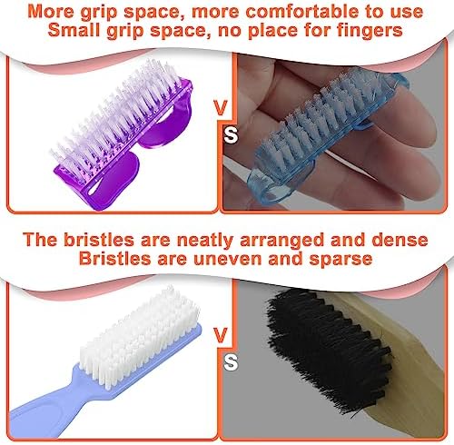8 PCS Nail Brush for Cleaning Fingernails, Handle Grip Nail Scrubber Brush, Cleaner Brushes Manicure Tools Scrub Brushes Kit, Toenail Brush To Clean Under Nails Pedicure Foot Small Brush Women Men - Image 3