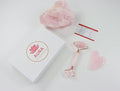 Premium Certified Luxury 100% Authentic Rose Quartz Pink Roller & Gua Sha Set for Anti-Aging Skin Care, Muscle Relaxation, Fine Line Reduction, and Eye Puffiness Relief