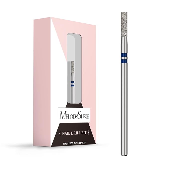 MelodySusie 2mm Barrel Shape Cuticle Clean Nail Drill Bit 3/32'', Professional Safety Carbide Diamond Under Nail Cleaner for Cuticle Dead Skin Nail Prepare, Beginners Bits, Series Bit-S, Medium