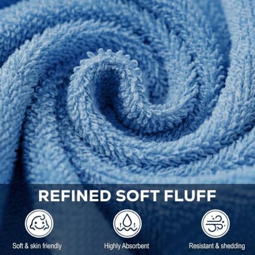 Utopia Towels 60 Pack Cotton Washcloths Set, 100% Ring Spun Cotton, Premium Flannel Face Cloths, Highly Absorbent and Soft Feel Fingertip Towels, Electric Blue - Image 4