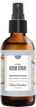Edens Garden Sparkling Cinnamon Natural Room & Linen Spray – 100% Pure Essential Oil Aromatherapy Mist for Holiday & Christmas Scents – Non-Toxic, Long-Lasting Festive Air Freshener, 4 fl oz (118 ml)